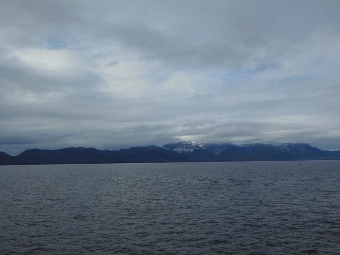 Part of the Kasaan Peninsula on Prince of Wales Island, Alaska, as seen from the Clarence Strait