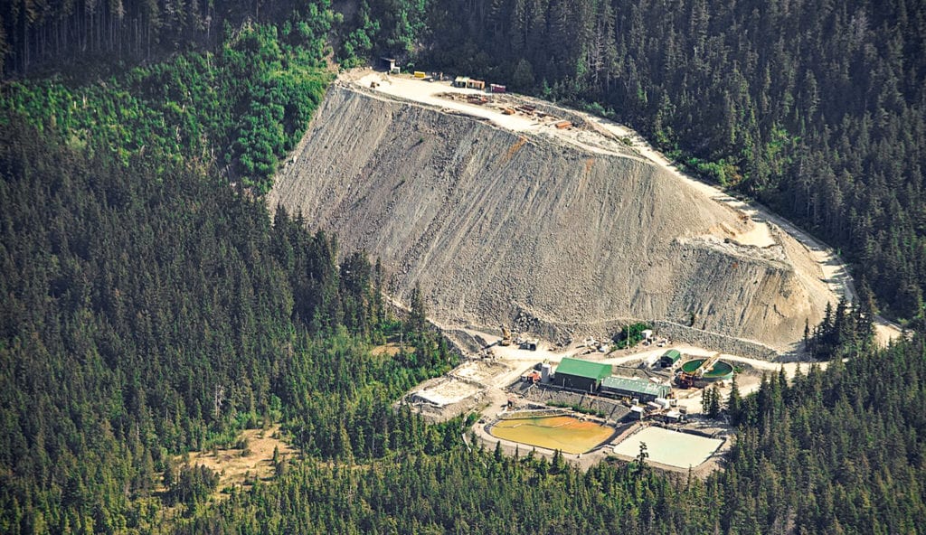The Kensington Mine's Comet portal, seen from the air Friday, May 22, 2015. Photo courtesy James Brooks