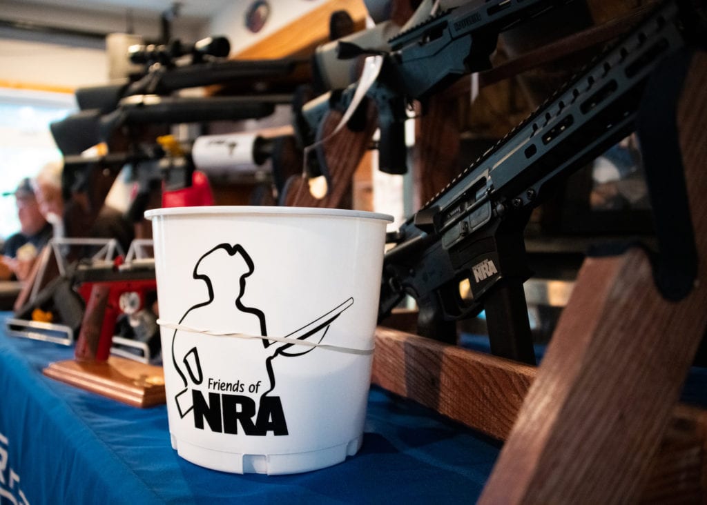 A bucket of tickets used to raffle off firearms at the Smoke N’ Guns Pre-Event and the Friends of NRA Banquet. (Sept. 4, 2019) Photo by Zachary Snowdon Smith/The Cordova Times