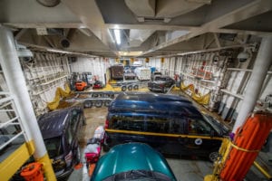 The car deck of the M/V Aurora. (Sept. 19, 2019) Photo by Zachary Snowdon Smith/The Cordova Times