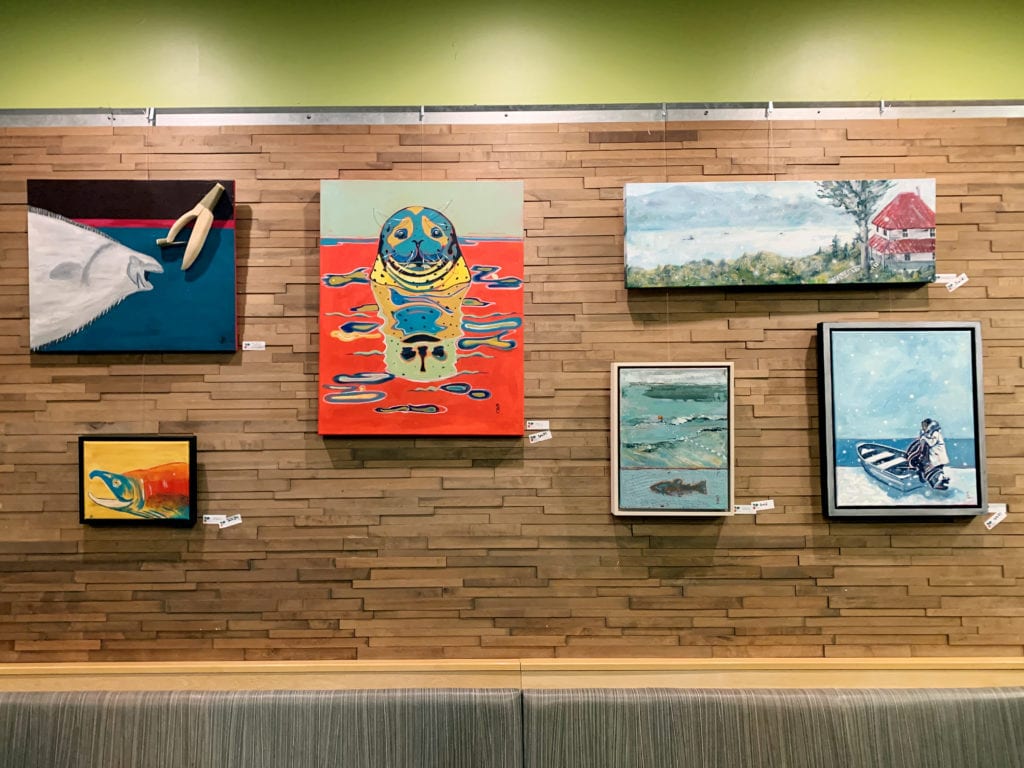 Painting on display at Snow City Café for The Eyak Foundation’s Fall Harvest benefit art show. (Nov. 1, 2019) Photo by Annette Potter/The Cordova Times