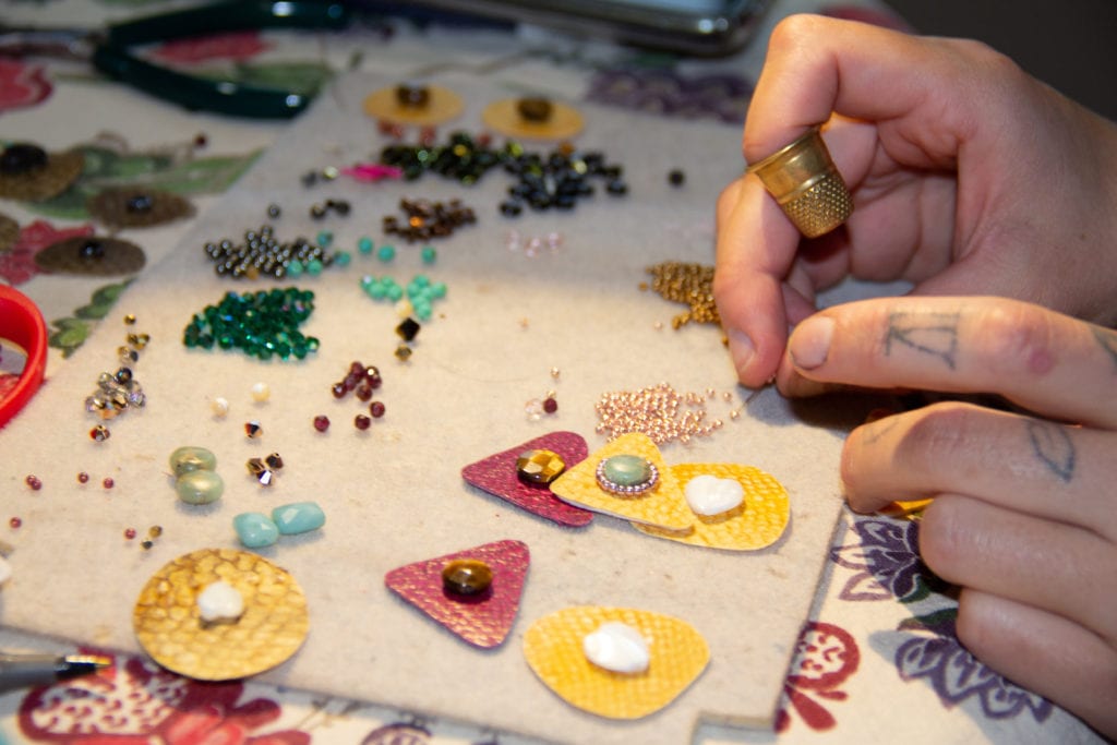 A glimpse of the Alutiiq Angel’s jewelry making process. Photo by Jane Spencer/For the Cordova Times
