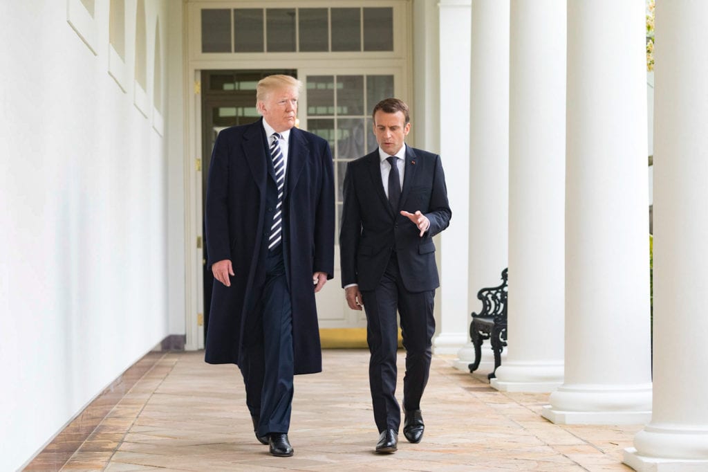 U.S. President Donald Trump and French President Emmanuel Macron. Photo courtesy of Shealah Craighead/The White House