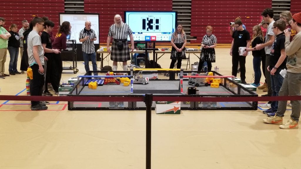 Cordova High School freshman robotics team competes at a Southcentral league meet Nov. 23 at Dimond High School in Anchorage. Photo courtesy Jeremiah Beckett/for The Cordova Times